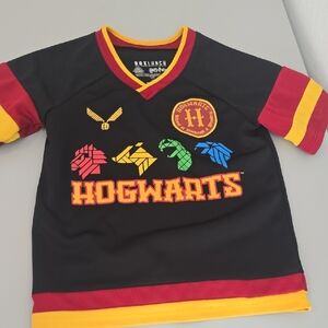 Hogwarts Kids Black Short-Sleeve Jersey with Red & Yellow Trim